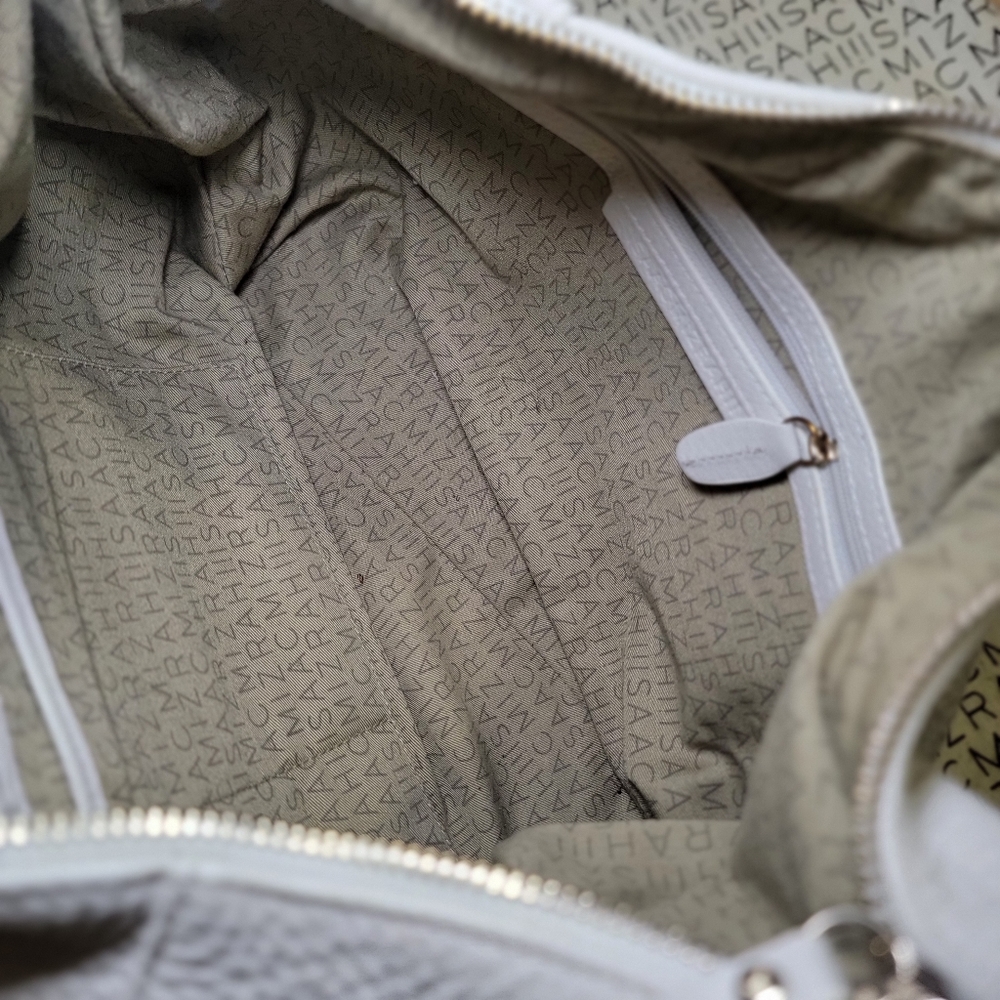 isaac mizrahi white leather hobo bag - Picture 3 of 5